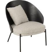 J-Line - Loungestoel Lone Hout/metaal Zwart/grijs - 77.4x71.8x81.8cm