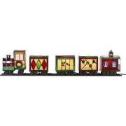 LumiLamp Tiffany Tafellamp Trein 100x9x20 cm Rood Groen Glas Tiffany L...