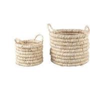 PTMD Mand Aleece - 35x35x27 cm - Maisblad - Naturel - Set van 2