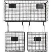 Clayre & Eef Wandrek  56x12x65 cm Zwart Ijzer Muurrek