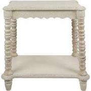 Clayre & Eef Bijzettafel  60x40x70 cm Wit Hout Rechthoek