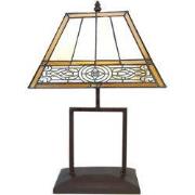 LumiLamp Tiffany Tafellamp  28x20x44 cm  Beige Bruin Kunststof Glas Ti...