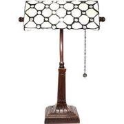 LumiLamp Tiffany Tafellamp  26x23x42 cm Wit Metaal Glas Tiffany Bureau...