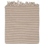Clayre & Eef Plaid  125x150 cm Beige Katoen Strepen Deken