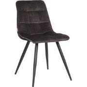 LABEL51 Eetkamerstoel Jelt - Antraciet - Velours - Black Frame