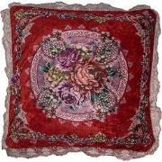 Clayre & Eef Kussenhoes 55x55 cm Rood Synthetisch Vierkant Bloemen