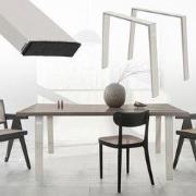 Set van 2 tafellopers Loft 90x72 cm zilver profiel 8x2 cm staal U-vorm...