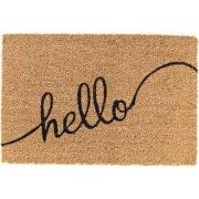 Clayre & Eef Deurmat  60x40 cm Bruin Kokosvezel Rubber Rechthoek Hello...