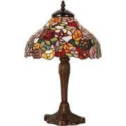 LumiLamp Tiffany Tafellamp  Ø 26x40 cm Bruin Rood Glas Bloemen Tiffany...