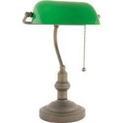 LumiLamp Bureaulamp  Ø 27x40 cm Groen Bruin Metaal Glas Tafellamp