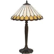 Lumilamp Tiffany Tafellamp Ø 40x62 cm Wit Beige Glas