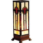 Lumilamp Tiffany Tafellamp 12x12x35 cm Beige Bruin Glas