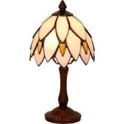 LumiLamp Tiffany Tafellamp  Ø 18x34 cm  Beige Bruin Glas Tiffany Burea...