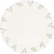Clayre & Eef Dinerbord  Ø 28 cm Beige Keramiek Rond Kippen Eetbord