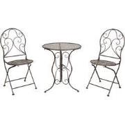 Clayre & Eef Bistroset Bistrotafel Bistrostoel 3-delig  Ø 60x70 Bruin ...