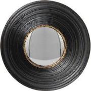 Clayre & Eef Spiegel  Ø 19 cm Zwart Kunststof Rond Grote Spiegel