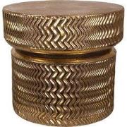 Clayre & Eef Bijzettafel  Ø 58x52 cm Goudkleurig Metaal Rond Plantenta...