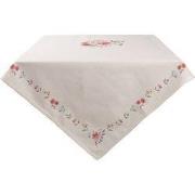 Clayre & Eef Tafelkleed  100x100 cm Beige Katoen Vierkant Rozen Tafell...