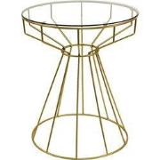 Clayre & Eef Bijzettafel  Ø 50x60 cm Goudkleurig Metaal Glas