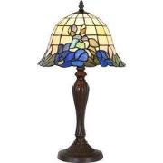 LumiLamp Tiffany Tafellamp  Ø 29x53 cm  Blauw Beige Glas Kunststof Ron...
