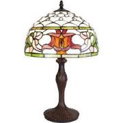 Lumilamp Tiffany Tafellamp Ø 30x49 cm Wit Groen Glas