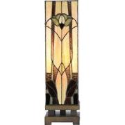 Lumilamp Tiffany Tafellamp 15x15x54 cm Beige Bruin Glas