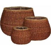 Mica Decorations Mand Athos - 45x45x35 cm - Zeegras - Bruin - Set van ...