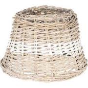 Clayre & Eef Lampenkap  Ø 23x16 cm Beige Rotan Rond Stoffen Lampenkap