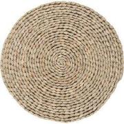 Clayre & Eef Placemat  Ø 35x1 cm Bruin Geel Zeegras Rond Tafelmat