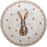Clayre & Eef Dinerbord  Ø 26 cm Beige Bruin Porselein Rond Konijn Eetb...