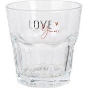 Clayre & Eef Waterglas 200 ml Transparant Glas LOVE Drinkbeker