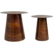 PTMD Bijzettafel Edson - 49x49x47 cm - Ijzer - Koper - Set van 2