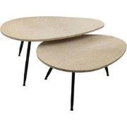 PTMD Salontafel Veria - 50x60x43 cm - Marmer - Beige - Set van 2
