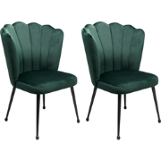 Set van 2 stoelen van donkergroen fluweel met metalen poten, 55 cm  QU...