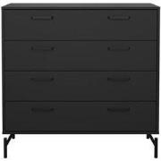 Ladekast met 4 lades matzwart met metalen onderstel H95,8 cm  BORA