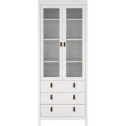 Vitrinekast met 2 omlijste glazen deuren en 3 lades H199 cm  BARCELONE