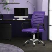 Ergonomische bureaustoel met armleuningen Mesh stof Paars met wielen M...