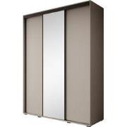Meubella - Kledingkast Delos 3 - Beige - 180 cm - Met spiegel
