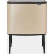 Bo Touch Bin, met 3 binnenemmers, 3 x 11 liter - Metallic Gold