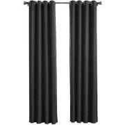 Larson - Luxe geweven blackout gordijn - met ringen - 1.5m x 2.5m - Zw...