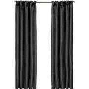 Larson - Luxe effen blackout gordijn - met haken - 1.5m x 2.5m - Zwart
