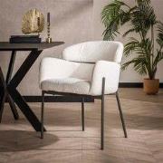 Set van 2 Eetkamerstoelen Bouclé Lola - Met Armleuningen