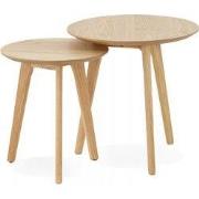 Ronde bijzettafels GABY 50x50x45 cm Bruin