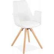 Stoel met armleuningen ZALIK 585x50x82 cm Wit