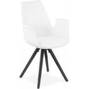 Stoel met armleuningen ZALIK 585x50x82 cm Wit