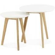 Ronde bijzettafels GABY 50x50x45 cm Wit