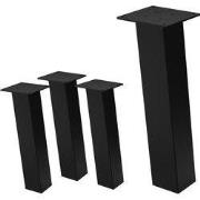 Set van 4 tafelpoten schuin H42 cm zwart glanzend gemaakt van staal ho...