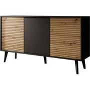 Meubella - Dressoir Palladium - Eiken - Zwart - 154 cm