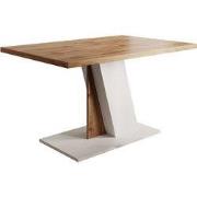 Meubella - Eetkamertafel Brand - Eiken - Wit - 138 cm