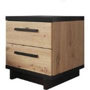 Meubella - Nachtkastje Incala - Eiken - Zwart - 45 cm